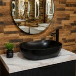Black Oval Porcelain Vanity Basin