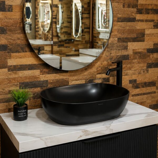 Black Oval Porcelain Vanity Basin