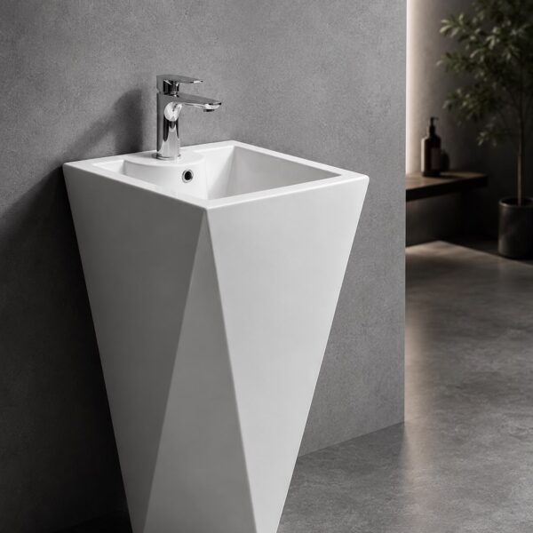 Diamond Porcelain Pedestal Basin