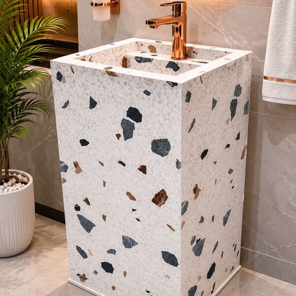Terrazzo Pedestal Wash Basin