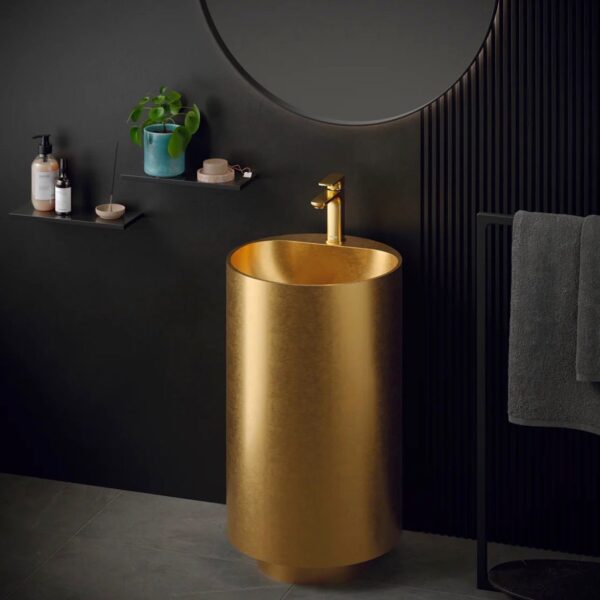 Gold Column Freestanding Wash Basin