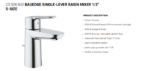 BauEdge Single-lever Basin Mixer 1/2" S-Size