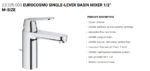 Essence Single-lever Basin Mixer 1/2" L-Size