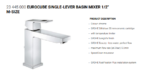 Eurocube Single-lever Basin Mixer 1/2" M-Size