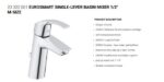 Eurosmart Single-lever Basin Mixer 1/2″ M-Size