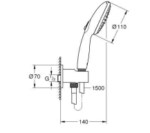 Tempesta 110 Wall Holder Set 2 Sprays (Rain, Jet)