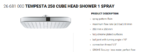 Tempesta 250 Cube Head Shower 1 Spray