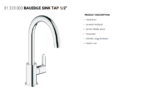 BauEdge Sink Tap 1/2"