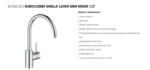 Eurocosmo Single-Lever Sink Mixer 1/2"