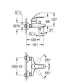 Eurosmart Single-lever Bath Mixer 1/2"