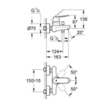 Eurocosmo Single-lever Bath Mixer 1/2"