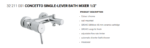 Concetto Single-lever Bath Mixer 1/2"