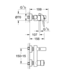 Concetto Single-lever Bath Mixer 1/2"