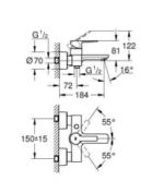 Lineare Single-lever Bath Mixer 1/2"