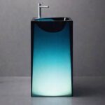 Blue Resin Freestanding Basin