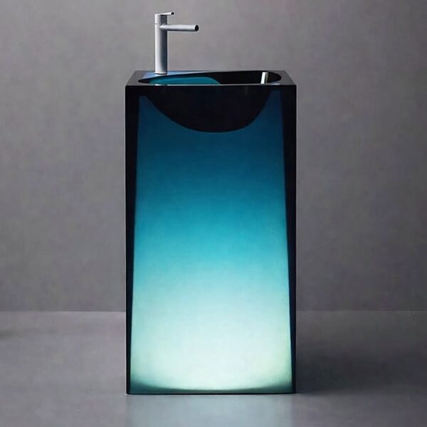 Blue Resin Freestanding Basin