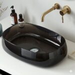 Transparent Wash Basin · Black Oval