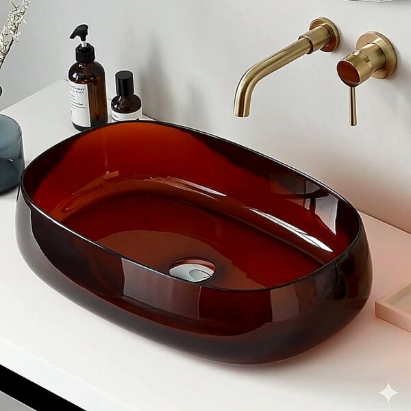 Transparent Wash Basin · Red Oval