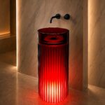 Transparent Pedestal Sink · Red