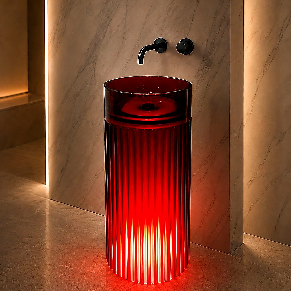 Transparent Pedestal Sink ยท Red Transparent Pedestal Sink ยท Red