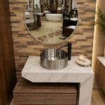 Marble Top Vanity with Steel Vessel