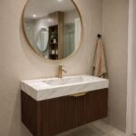 Walnut Fluted Floating Vanity