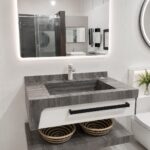 Grey Marble Floating Vanity