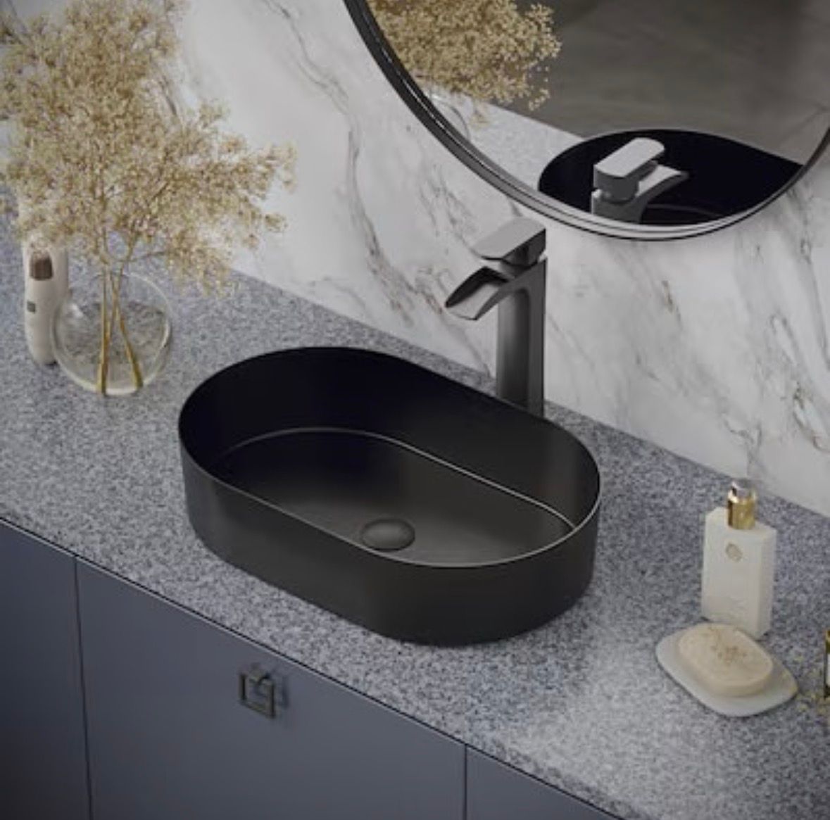 Black Oval Stainless Basin Black Oval Stainless Basin