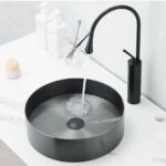 Black Round Stainless Basin