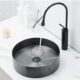 Black Round Stainless Basin