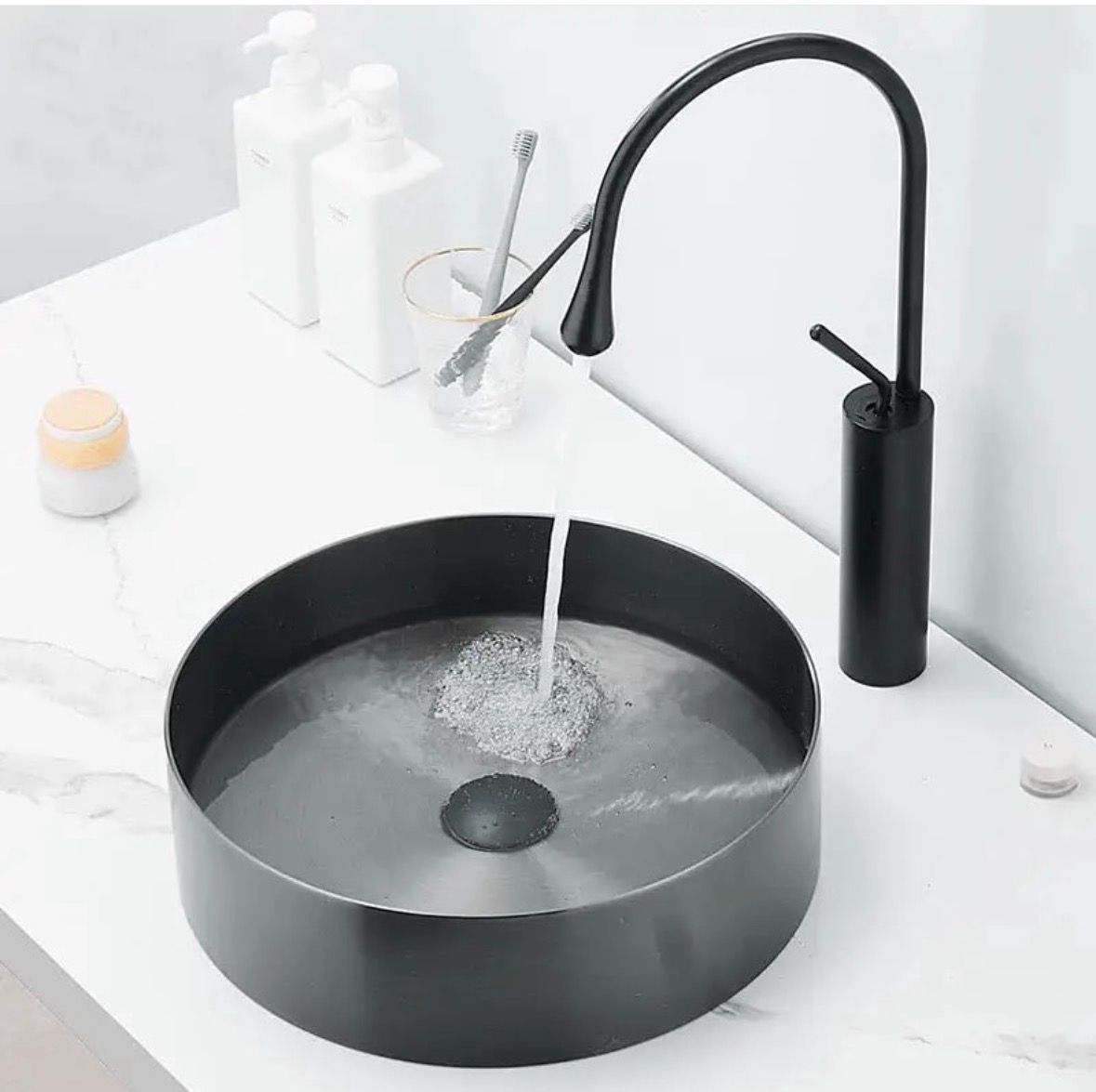 Black Round Stainless Basin Black Round Stainless Basin