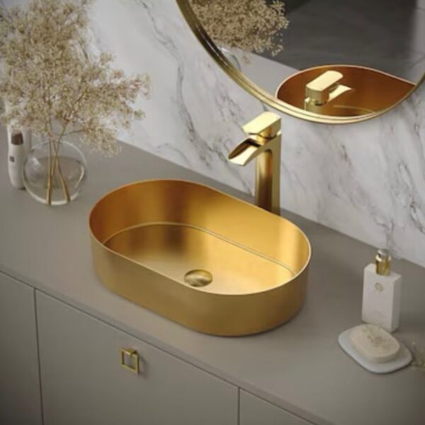 Gold Oval Stainless Basin