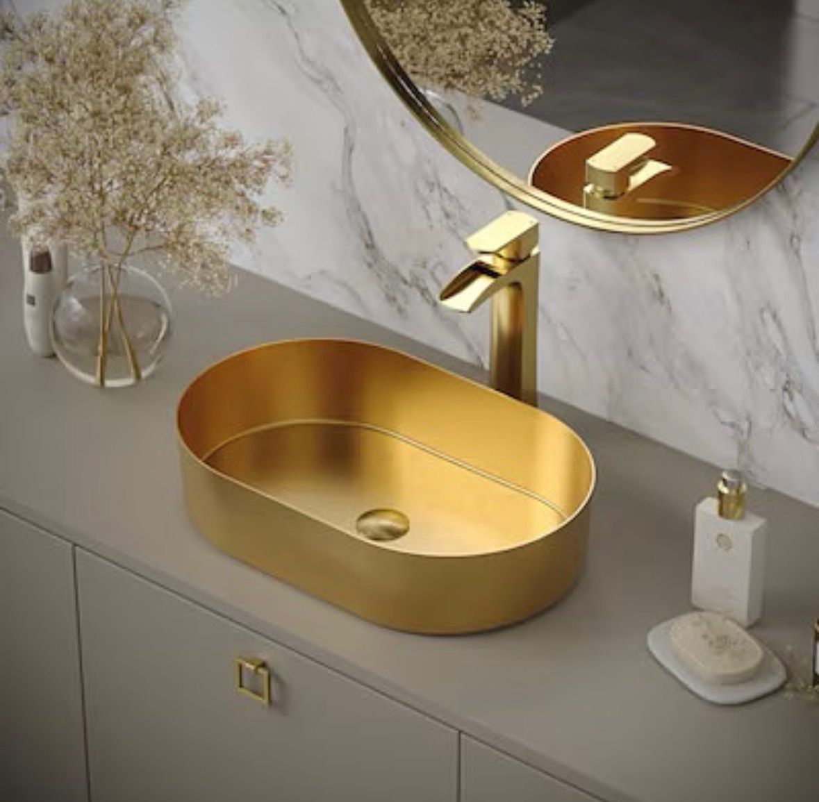 Gold Oval Stainless Basin Gold Oval Stainless Basin