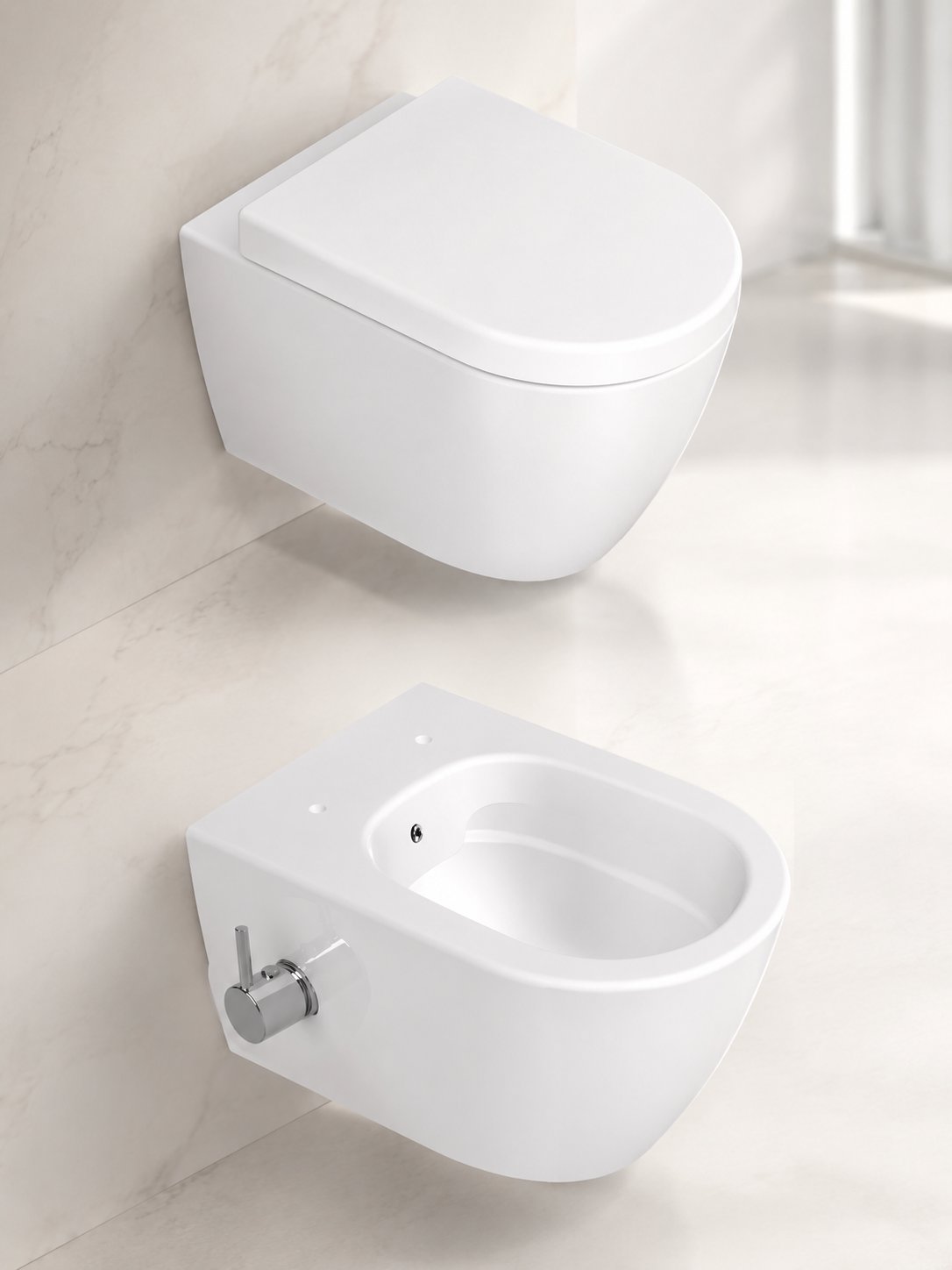 Square Wall Hung WC & Bidet Square Wall Hung WC & Bidet