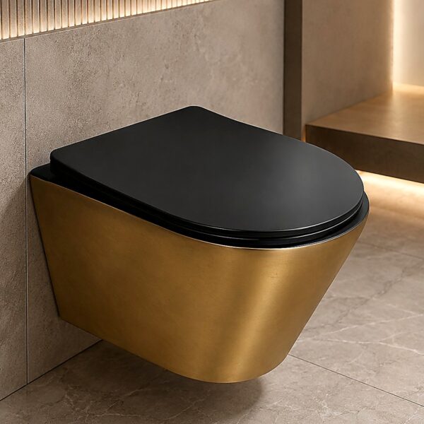 Gold & Black Wall Hung WC