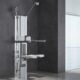 Wall-Mounted Shower Panel with Foldable Seat