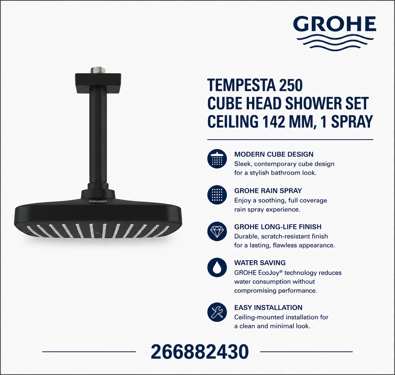 Grohe Tempesta 250 Cube Head Shower Set Grohe Tempesta 250 Cube Head Shower Set