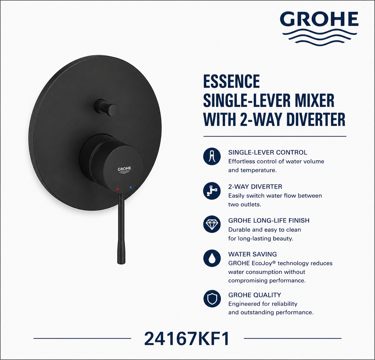 Essence Single-Lever Mixer with 2-Way Diverter