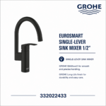 Eurosmart Single-Lever Sink Mixer 1/2"