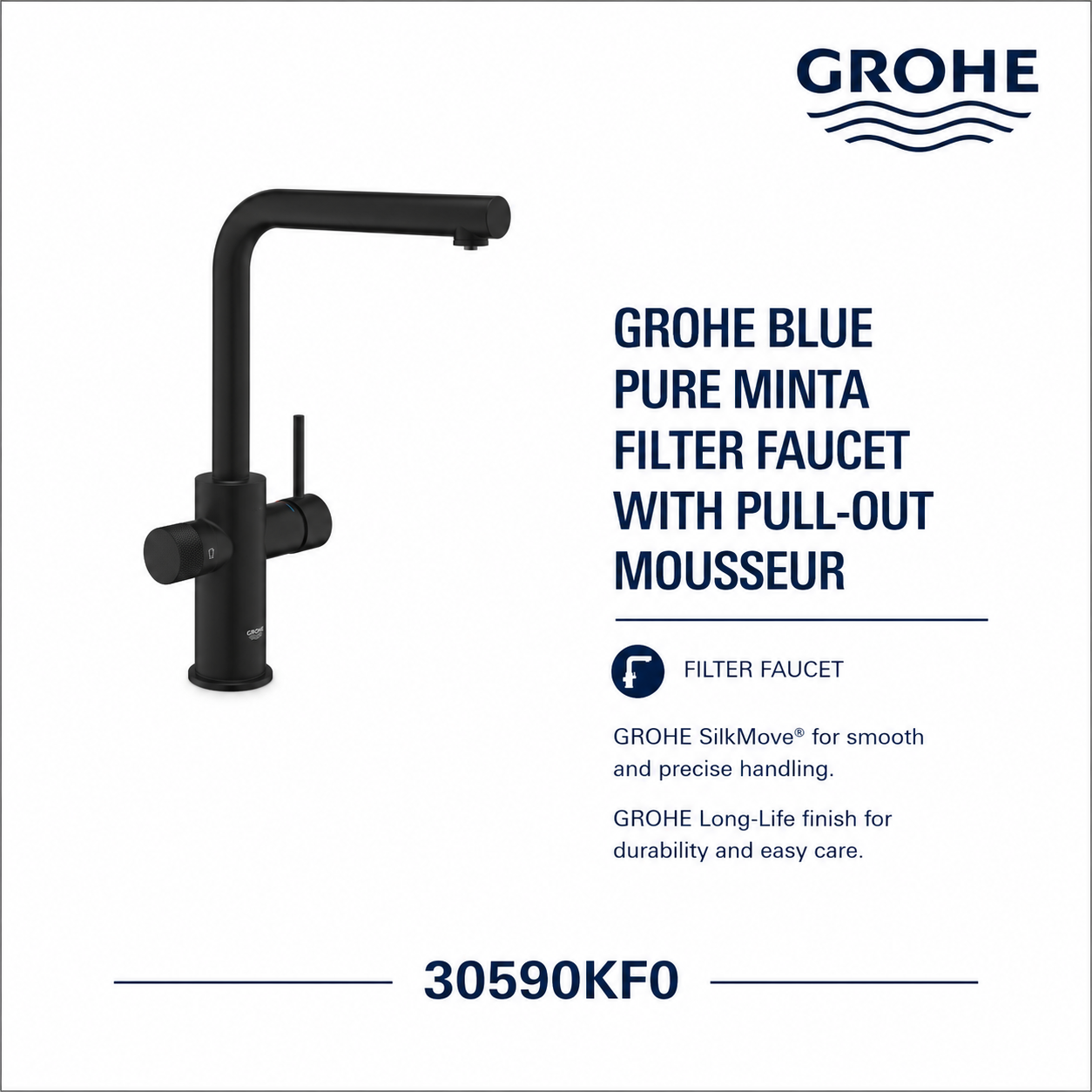 Grohe Blue Pure Minta Filter Faucet with Pull-Out Mousseur