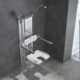 Wall-Mounted Shower Seat with Adjustable Armrests