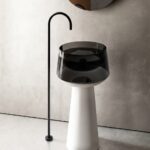 Black and White Freestanding Basin 50cm