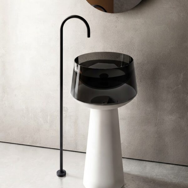 Black and White Freestanding Basin 50cm