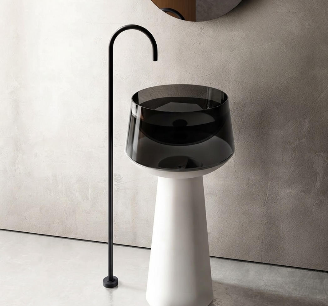 Screenshot_27-8-2026_16833_www.instagram.com Black and White Freestanding Basin 50cm - Image 1
